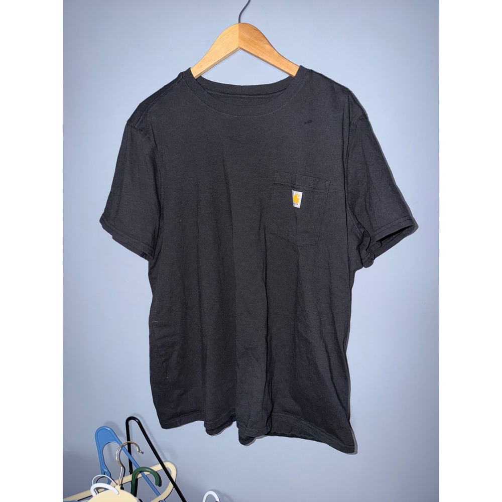 Carhartt Kids XL 16-18 Black Short Sleeve Loose Fit Pocket T-Shirt Tee Logo